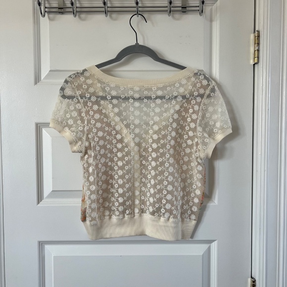 Free People Patterned Short-Sleeve Cardigan - Picture 3 of 4
